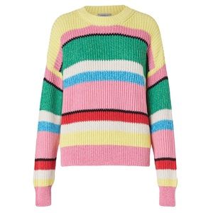 Marella Ribbed Multi Color Crewneck Sweater Sz M